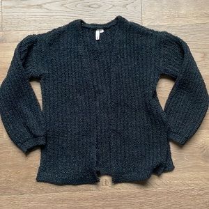 EUC Black Boulce Side Slit Long Cardigan Size Medium 8